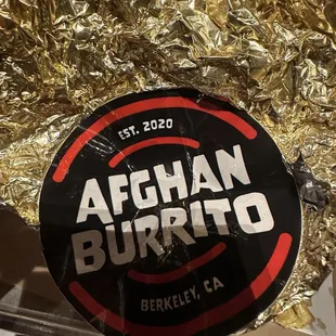 Golden burrito wrapper