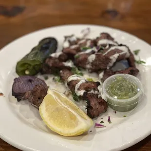 Lamb Tika Kabob Plate