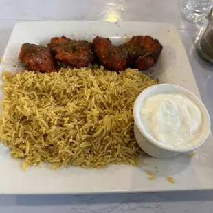 Chicken Kabob with Yogurt (I order with no salad)