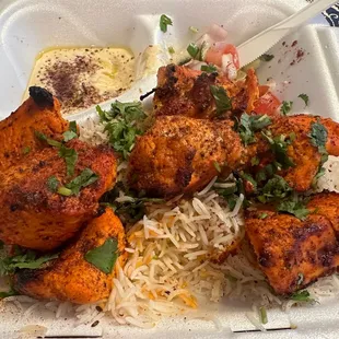 Chicken Kabob Entree - enough for 2 people.