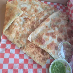 This is half the order of Bolani, I ate the first half in a flash. Delicious all around and will be my new go to location.