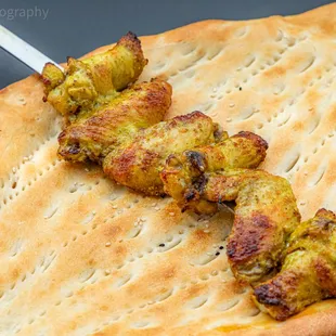 Chicken Wings kabab on Naan