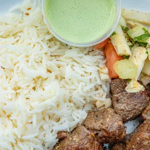 Lamb Kabab with White Rice