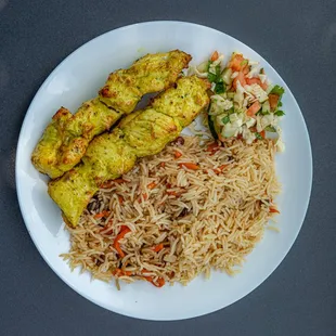 Chicken Kabab with Brown rice and homemade salad