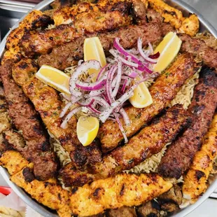 a platter of food