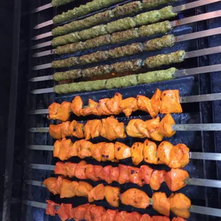 chicken and seekh kabobs