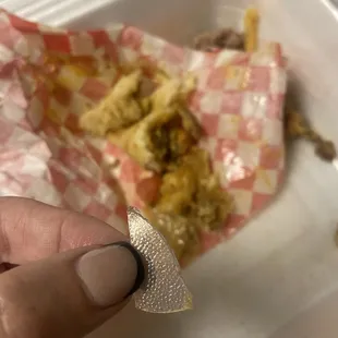 Broken plastic in food