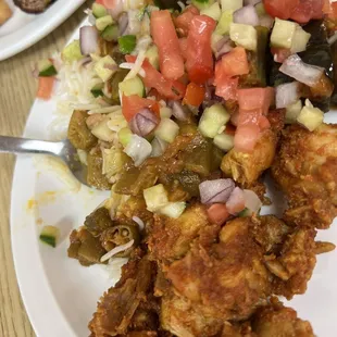 Chicken curry, Eggplant Okra curry