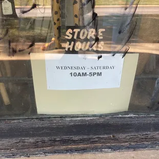 OPEN NOW‼Store hours Wednesday through Saturday 10 AM until 5 PM