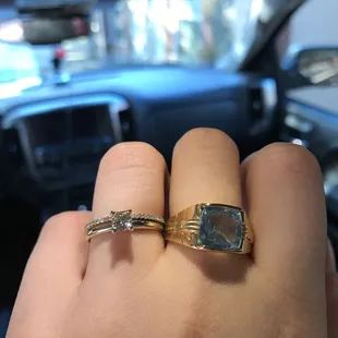 The two rings that were repaired and cleaned for me. They look awesome!