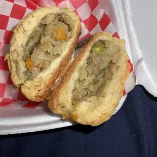 Inside beef meat pie