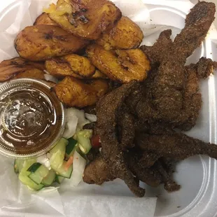 Beef suya and plantain
