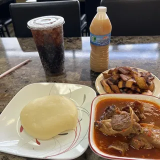 Pepper soup with fufu