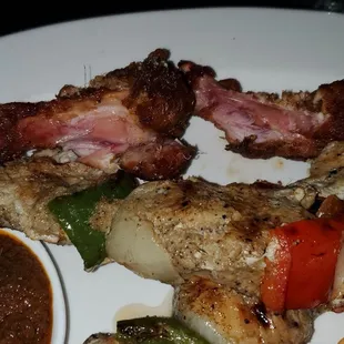 Pink undercooked chicken