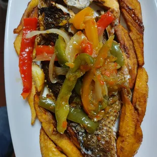 Fried fish and Plantain