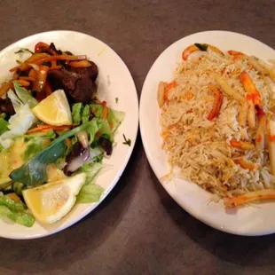 Roasted goat with curry rice.  Yes, there are french fries in the rice.  No, I don't know why.