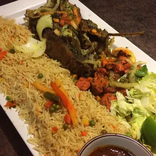 Goat and chicken. I'll be a vegetarian again. Tomorrow.