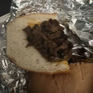 This is the cheesesteak sandwich I ordered it was very disappointing!