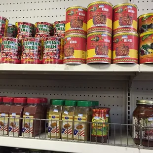 a variety of canned food items
