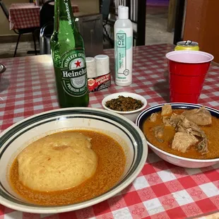 Plantain fugue and chicken groundnut soup!