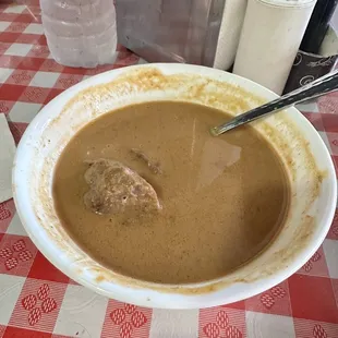 Peanut butter soup with goat meat.