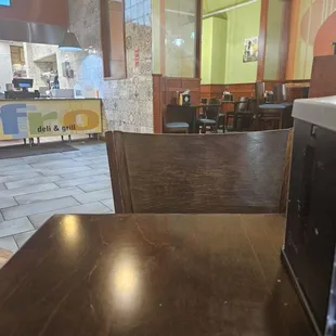  a view of the dining area