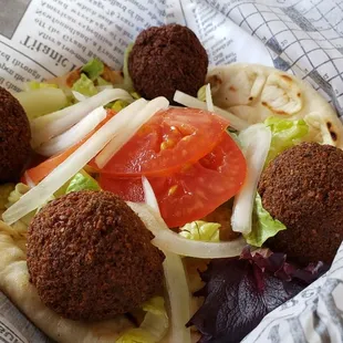 Falafel sandwich ($9), vegan w/o tzatziki sauce. Decent, not amazing.