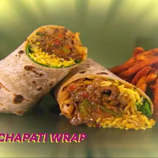 two burritos and a side of fries