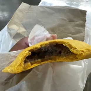 Beef patty. Perfectly filled.