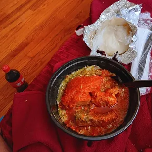 First Time Trying The Loaded Okra Soup and the 3 mixed  meats with pounded yam, Delicious  I'm  hooked!