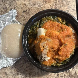 Eba swallow and Loaded - Efo Riro