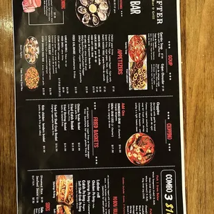 Appetizers and other menu