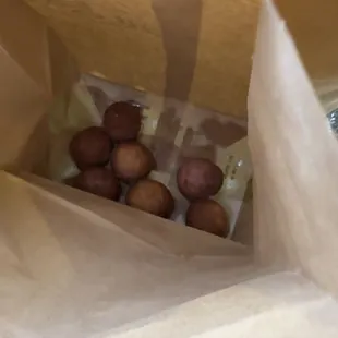 Donut Holes w/ strawberry sugar