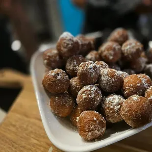 Donut Holes dusted with powdered sugar