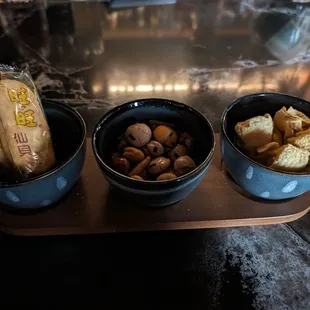 Snacks with drink