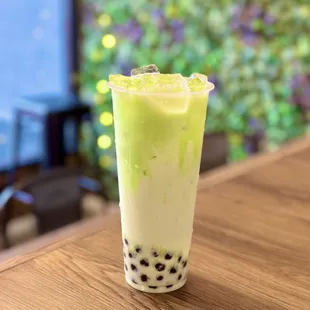 Honey Dew Milk with Boba