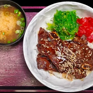 BBQ Short Ribs with miso soup