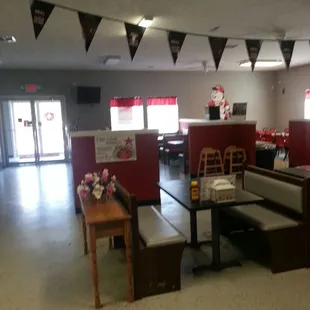 the inside of a restaurant