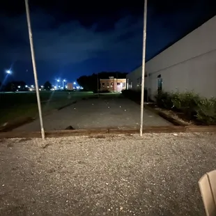 empty parking lot at night