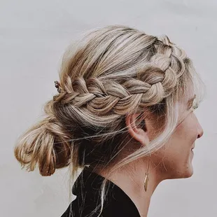 The Undone Updo! While you're here, we also offer custom makeup application to get you camera ready for your big event!