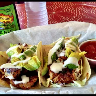 Fish tacos and SNPA. I now have a 1/2 order of fries. They are the best. They are fresh, not yucky frozen. great service.