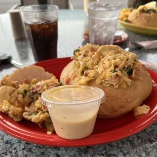 Vegetable Boule with added bacon.