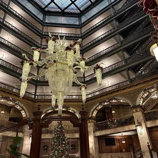 Chandelier and beautiful lobby space