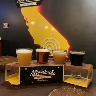a flight of beers