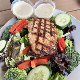 Salmon Salad w/ Apple Cider vinaigrette