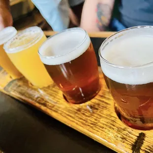 Beer Flight! Not in order. Loo-A-Vuhl Pale Ale, Citra Ass Down, Cold ass beer, Southend Smoke show