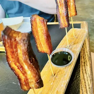 Pork belly on a stick