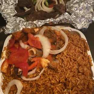 a plate of mexican food