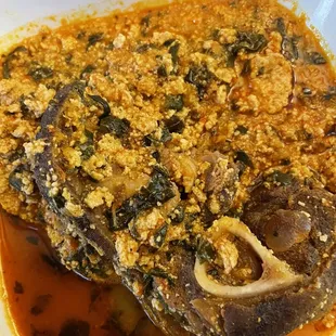 Egusi with goat meat