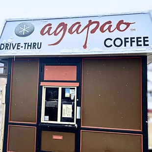 Exterior of the drive-thru coffee shop.